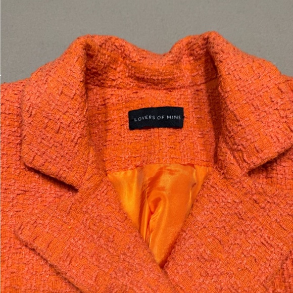 Vibrant Orange Sleeveless Vest with Notched Collar - Picture 4 of 6